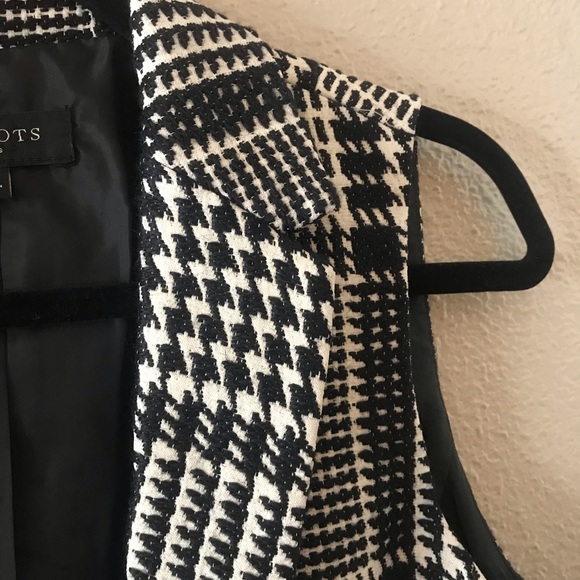 Talbots Black & White Houndstooth Plaid Vest - Picture 7 of 12